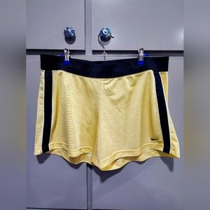 Nike Women's Yellow and Navy Mesh Athletic Shorts, XL